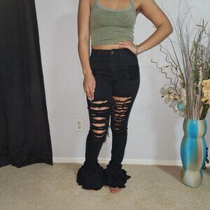 NOUVEAU HIGH WAISTED FLARE JEANS Size 5- Black